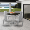 Satz von 4 stapelbaren Stühlen Bar Küche Tisch Horeca schwarz 90x90cm Jasper Black Eigenschaften