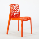 Couchtisch-Set aus Holz und Metall Horeca 90x90cm 4 stapelbare Designer-Stühle Dustin 