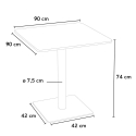 Satz von 4 stapelbaren Stühlen aus Polypropylen Dustin Weiß Tisch 90x90cm 