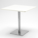 Satz von 4 stapelbaren Stühlen aus Polypropylen Dustin Weiß Tisch 90x90cm 