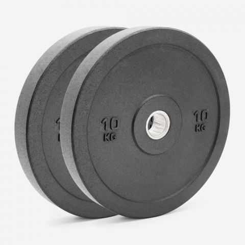 2 x Olympische Hantelscheiben 10 kg Gummi Cross-Training Bumper HD Aktion