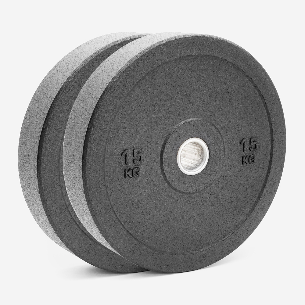 2 x Olympia-Hantelscheiben 15 kg Gummi Cross-Training Bumper HD