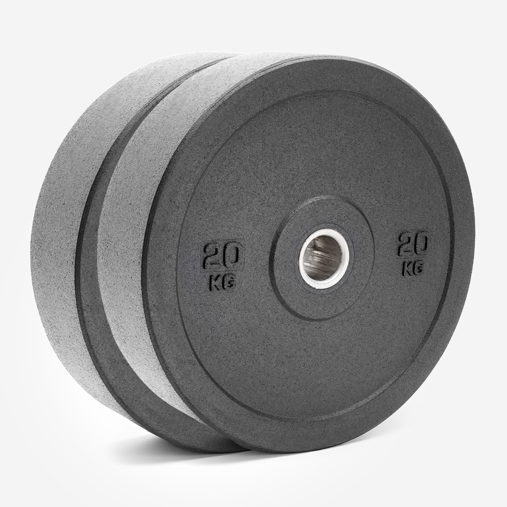 2 x Olympische Hantelscheiben 20 kg Gummi Cross Training Bumper HD