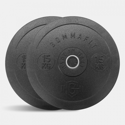 2 x 15 kg Olympische Gewichtscheiben Bumper aus Gummi für Cross Training HD Italy Aktion