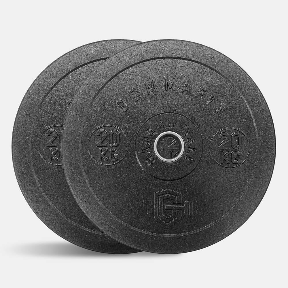 2 x 20 kg Olympische Hantelscheiben Cross Training Gummi Bumper HD Italy