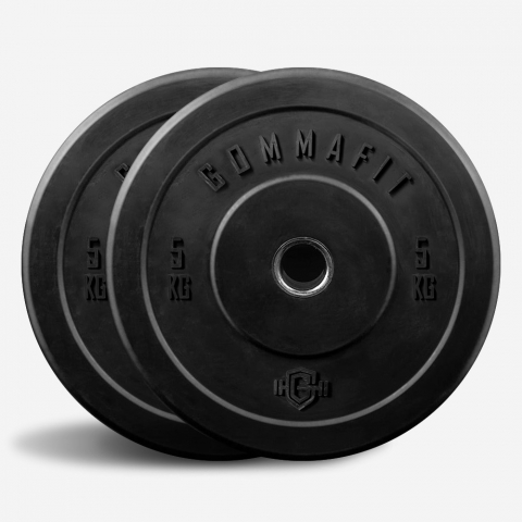 2 x Bumper-Gewichtsscheiben 5 kg für Olympiastange Fitnessstudio Training Aktion