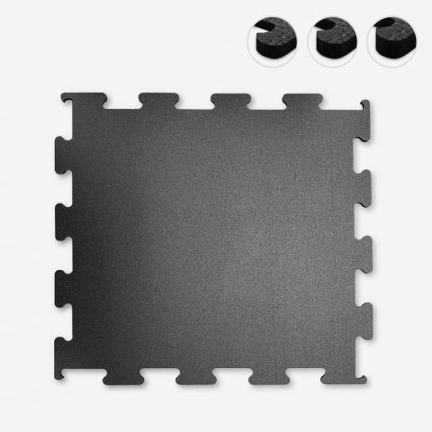 Modularer Gummiboden in Puzzleform 1x1m für Fitnessstudio stoßdämpfend Aktion