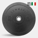 2 x 15 kg olimpionic Langhantel Cross-Training Gummi Bumper HD Italien Verkauf