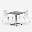 Klappbares quadratisches Tischset 70x70cm aus Stahl mit 2 Stühlen für draußen Mores Katalog
