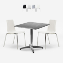 Klappbares quadratisches Tischset 70x70cm aus Stahl mit 2 Stühlen für draußen Mores Aktion