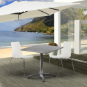 Klappbares quadratisches Tischset 70x70cm aus Stahl mit 2 Stühlen für draußen Mores Rabatte