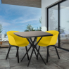 Set 2 Design Stühle quadratischer Tisch schwarz 70x70cm Navan Black Auswahl