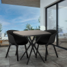 Set 2 Design Stühle quadratischer Tisch schwarz 70x70cm Navan Black Katalog