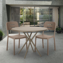 Set 2 Stühle runder Tisch 80cm beige Polypropylen Design Ipsum Verkauf
