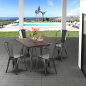 quadratische tisch und stühle in metalldesign industrial jamaica Verkauf