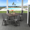 quadratische tisch und stühle in metalldesign industrial jamaica Verkauf
