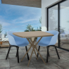 Set 2 Stühle Design beige quadratischer Tisch 70x70cm modern Navan Auswahl