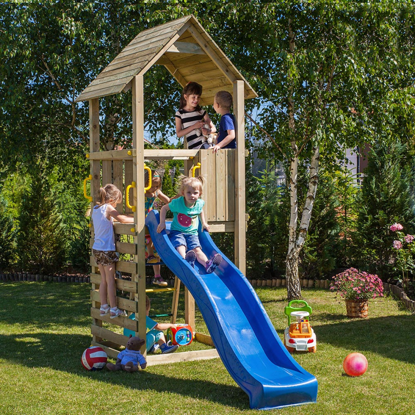 Holzgartenspielplatz für Kinder mit Rutsche Carol-1
