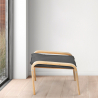 Hocker Nordisches Design Pouf Fußhocker aus Stoff mit Holzbeinen Sylt Eigenschaften