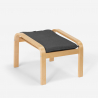 Hocker Nordisches Design Pouf Fußhocker aus Stoff mit Holzbeinen Sylt Maße