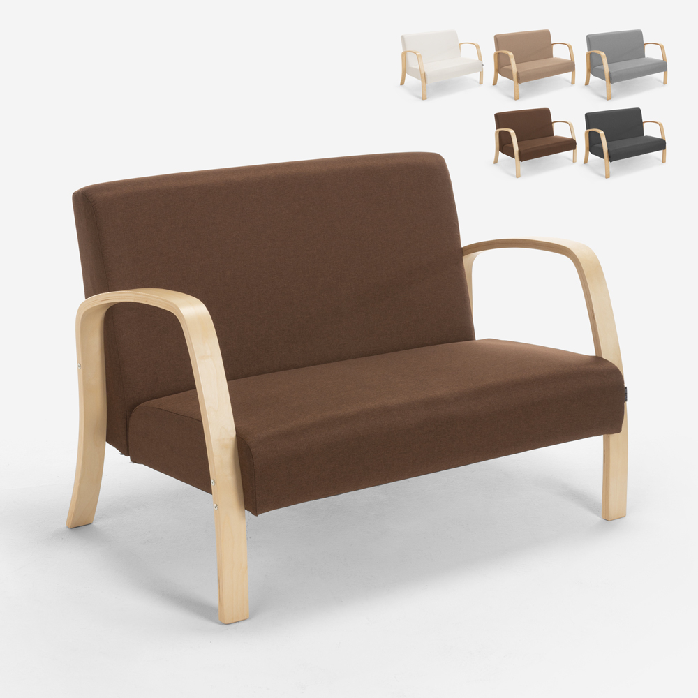Holz- und Stoffsofa für Wohnzimmer, Warteräume und Ateliers Design Esbjerg