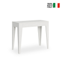 Ausziehbarer Tisch 90x42-302 cm Esstisch Weiß Holz Isotta