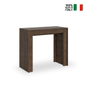 Ausziehbarer Tisch Walnuss Holz 90x42-302cm Esszimmer Mia Noix