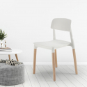 Küchestuhl Bistrostuhl aus Polypropylen und Holz Design Belloch Barcellona