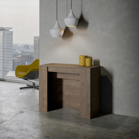 Ausziehbarer Konsolentisch Esszimmer 90x48-296cm Holz Venus Noix Aktion