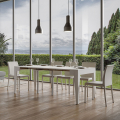 Ausziehbarer Konsolentisch 90x42-302 cm Esstisch weißes Holz Isotta Aktion