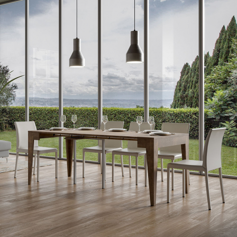 Ausziehbarer Esstisch Holz 90x42-302cm Isotta Noix Aktion