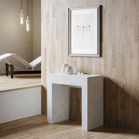 Ausziehbarer Tisch 90x47-299 cm Weiß Esstisch Holz Allin