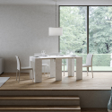 Ausziehbarer Tisch 90x47-299 cm Weiß Esstisch Holz Allin