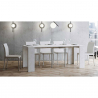 Verlängerbarer Konsolentisch 90x42-302cm Esstisch Küche weiß Emy Sales