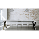Ausziehbarer Konsolentisch, modernes Design, weiß, 90x40-300cm, Esstisch Diago Rabatte