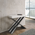 Ausziehbarer Konsolentisch, modernes Design, weiß, 90x40-300cm, Esstisch Diago Aktion