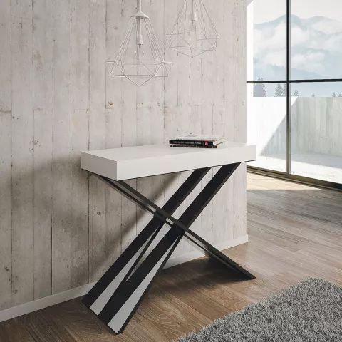 Ausziehbarer Konsolentisch, modernes Design, weiß, 90x40-300cm, Esstisch Diago Aktion