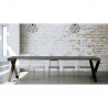 Ausziehbarer Design-Konsolentisch 90x40-300cm, moderner Esstisch Diago Concrete Rabatte