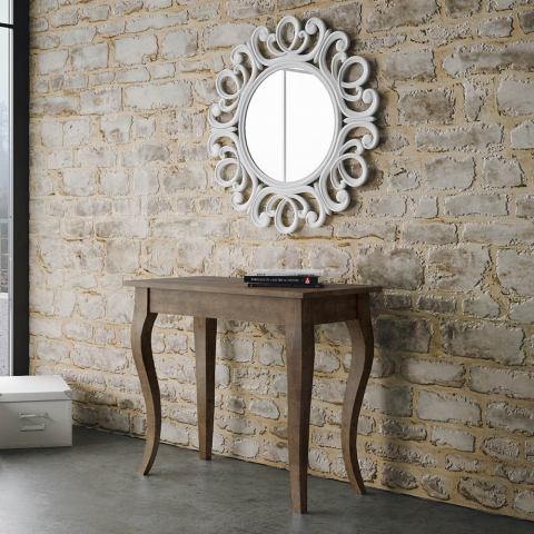 Ausziehbarer Tisch im klassischen Design 90x48-308 cm Holz Olanda Noix