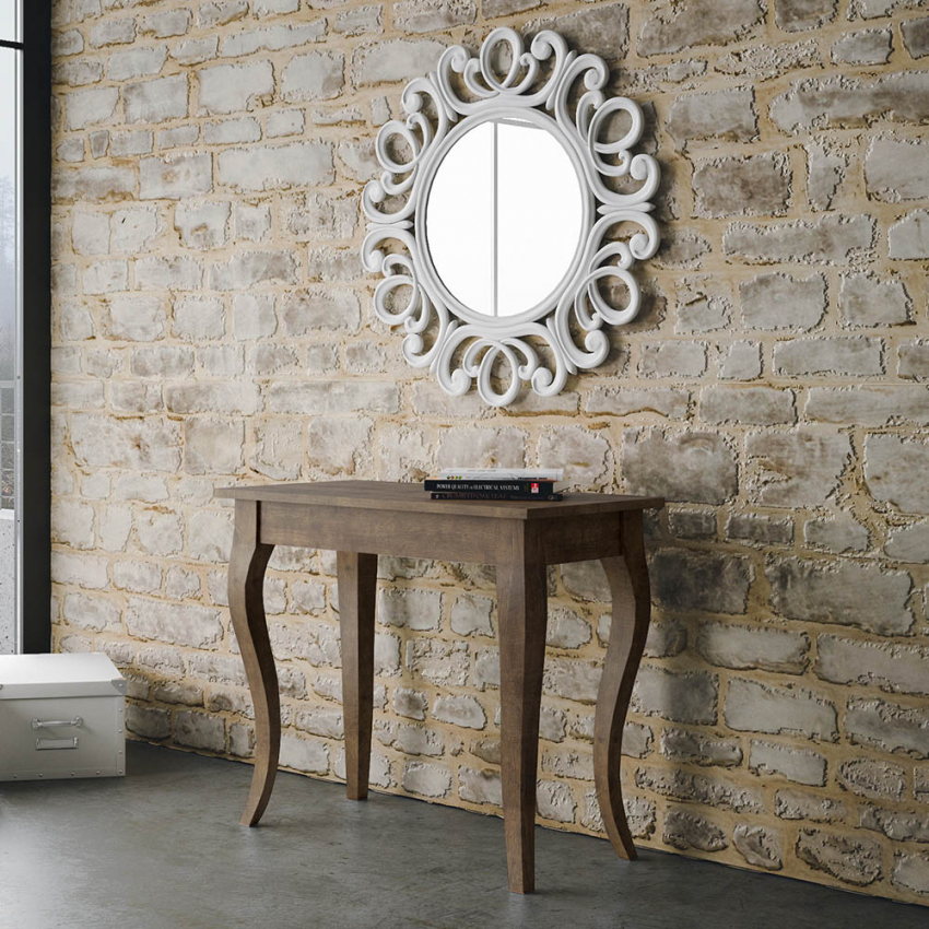 Ausziehbarer Tisch im klassischen Design 90x48-308 cm Holz Olanda Noix Ausziehbarer Tisch im klassischen Design 90x48-308 cm Holz Olanda Noix