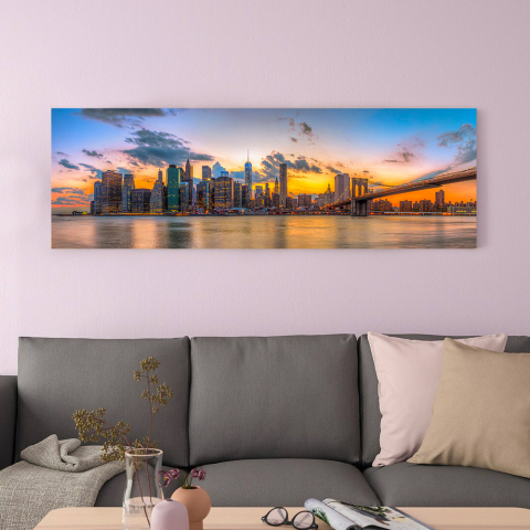 Leinwanddruck auf PVC-beschichteter Baumwolle, leuchtende Farben, 120x40cm, Hello Manhattan Aktion