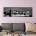 Gemälde Stadtlandschaft auf laminierter Baumwollleinwand 120x40 cm Black NYC Aktion