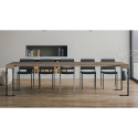 Ausziehbarer Konsolentisch im modernen Design 90x40-300cm Holz Metall Tecno Oak Rabatte