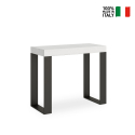 Ausziehbarer Tisch 90x40-300cm Design Weiß Metall Tecno