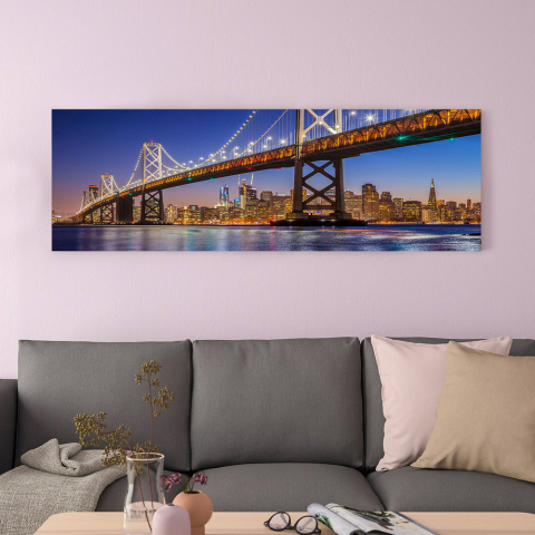 Kunstdruck in hoher Auflösung Stadt Brücke 120x40cm Hello San Francisco Aktion