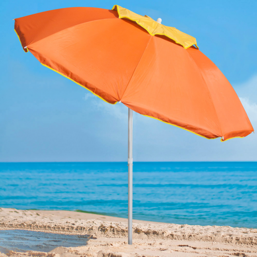 Sonnenschirm Meer Strand Aluminium 200 Cm Windbeständig Uv-Schutz Corsica