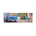 Bild leuchtende Farben plastifizierte Leinwand Stadt Auto 120x40cm Cuba