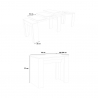 Ausziehbarer Tisch 90x48-204cm weiß Holz Basic Small