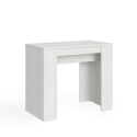 Ausziehbarer Tisch 90x48-204cm weiß Holz Basic Small