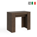 Ausziehbarer Design-Tisch Holz 90x48-204 cm Basic Small Noix